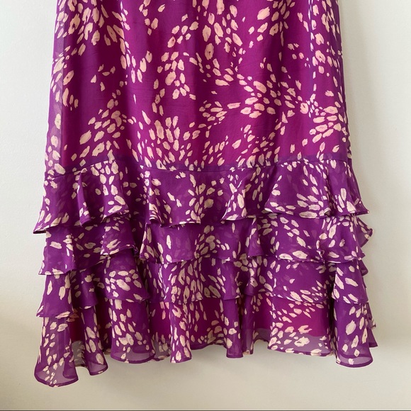 BCBG MAXAZRIA 100% Silk Vintage Ruffle Hem Dress - Picture 7 of 8